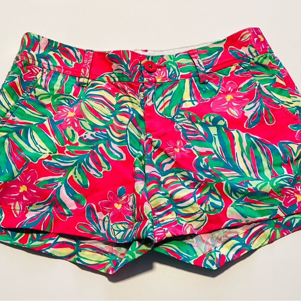 Lilly Pulitzer Sz 6 Callahan Pomegranate Jungle Tumble Shorts